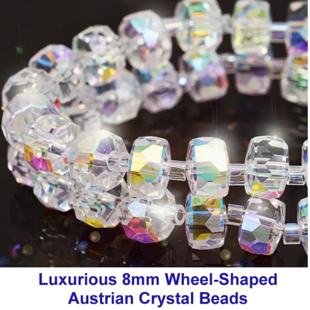 Luxurious 8mm Wheel-Shaped Austrian Crystal Beads  78 Beads
